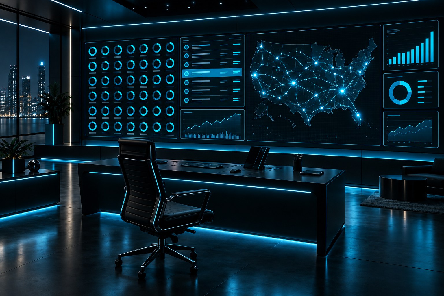 X3 HOS command center: fleet clocks, at-risk drivers and tonight’s findings on a wall display
